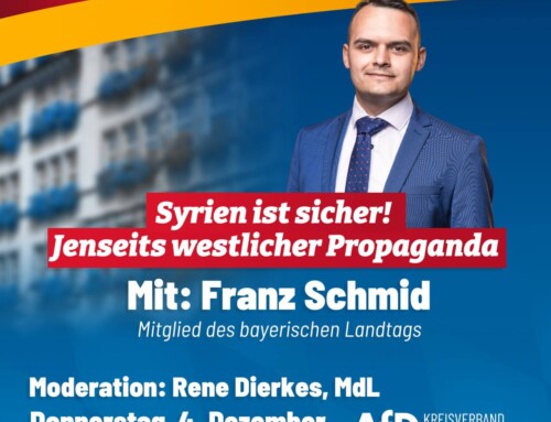 Infoabend zu Syrienreise von MdL Franz Schmid am 4. Dezember